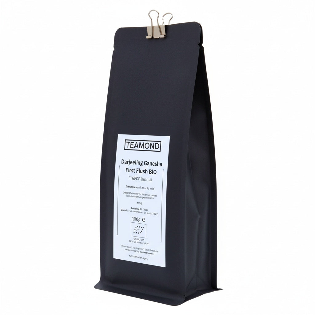 darjeeling first flush bio organic black tea schwarztee teamond